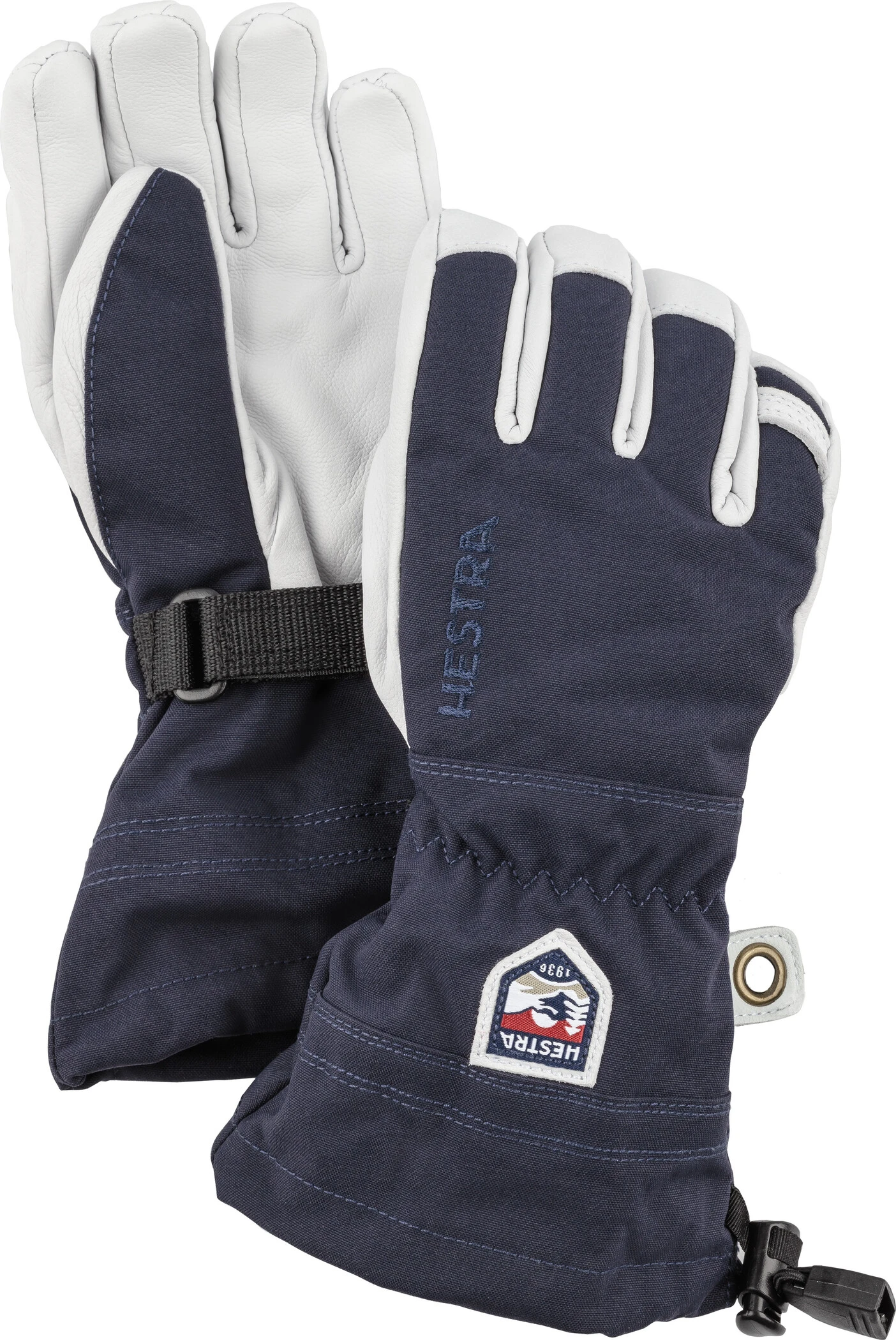 Hestra Army Leather Heli Ski Guanti 5 Dita Bambino, Blu/bianco 3 Hestra Army Leather Heli Ski Guanti 5 Dita Bambino, Blu/bianco