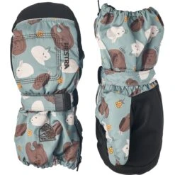 Hestra Guanti A Manopola - Baby Zip Long - Sea Blue Print