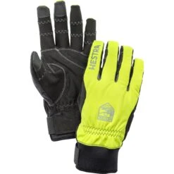 Hestra Ergo Grip Long - 5 Finger Guanti Ciclismo - Giallo / Nero
