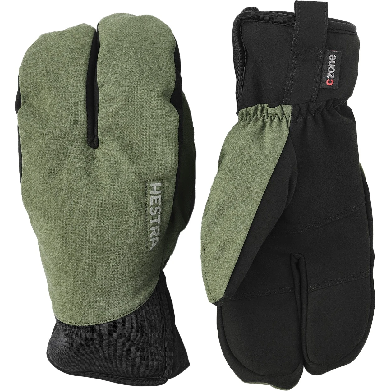 Hestra Guanti Da Ciclismo A 3 Dita - CZone Mistral Split Mitt - Olive 3 Hestra Guanti Da Ciclismo A 3 Dita - CZone Mistral Split Mitt - Olive
