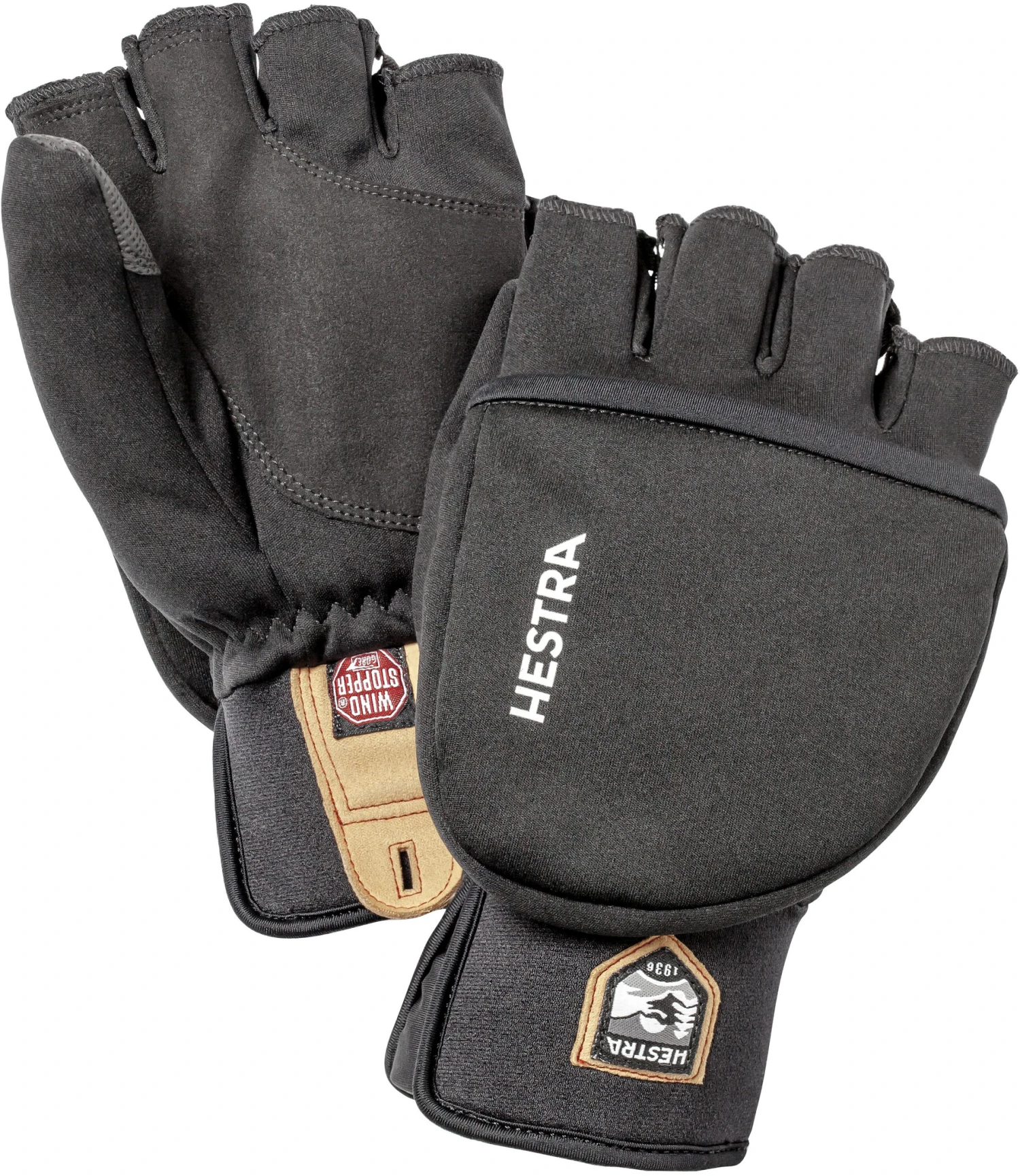 Hestra Windstopper Pullover Muffole, Verde Oliva/nero 3 Hestra Windstopper Pullover Muffole, Verde Oliva/nero